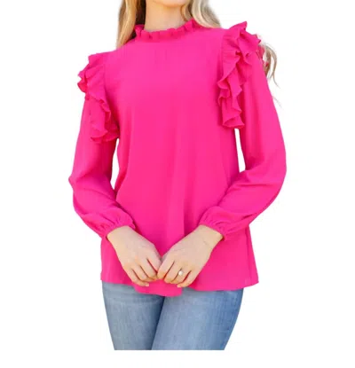 Jodifl Meet Me For Lunch Ruffled Top In Hot Pink