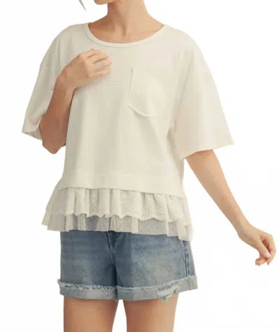 Jodifl Mesh Ruffle Top In White In Neutral