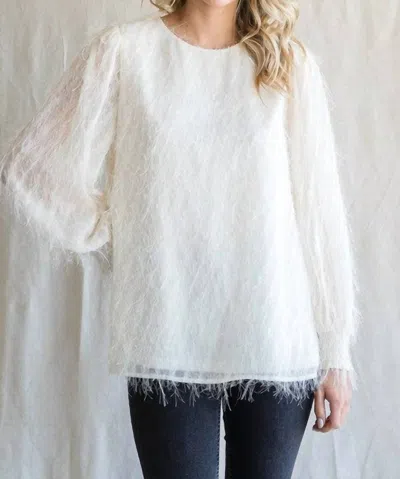 Jodifl Metallic Fringe Top In Cream In White