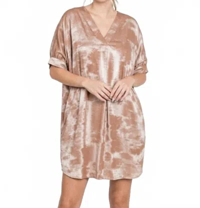Jodifl Metallic Mini Dress In Caramel In Brown