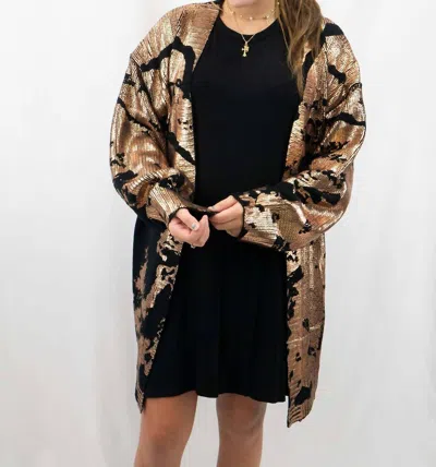 Jodifl Metallic Paint Drip Print Cardigan In Black