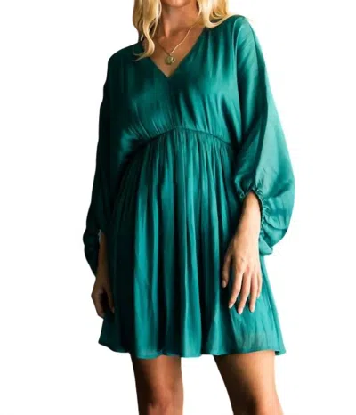 Jodifl Metallic Shine Mini Dress In Emerald In Gold
