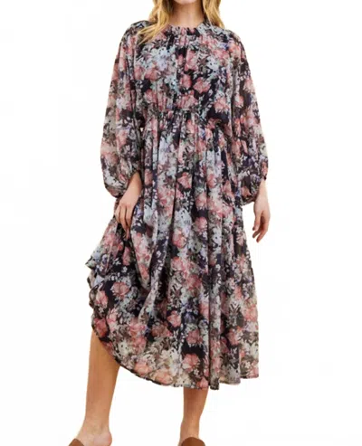 Jodifl Mille-feuille Midi Dress In Black In Multi