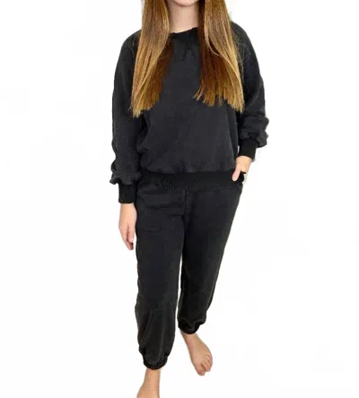 Jodifl Mineral Washed Jogger Set In Black In Green