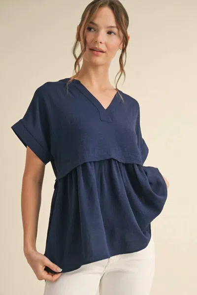 Jodifl Natalie Peplum Top In Navy In Black