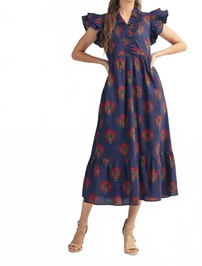 Jodifl Nora Midi Dress In Blue Multi