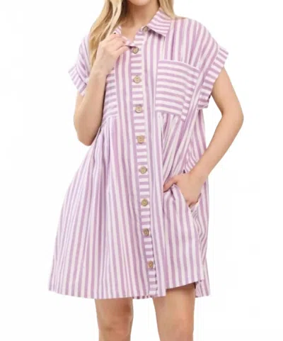 Jodifl Paula Stripe Dress In Purple
