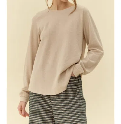 Jodifl Perfect Long Sleeve Top In Oatmeal In White