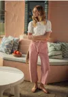Jodifl Peter Pan Collared Button Down Top In White In White