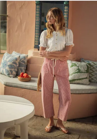 Jodifl Peter Pan Collared Button Down Top In White