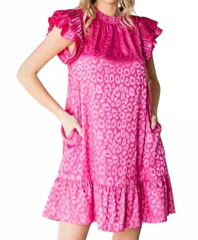 Jodifl Pick Me Leopard Dress In Pink
