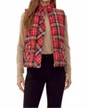 Jodifl Plaid Check Print Vest In Red In Red