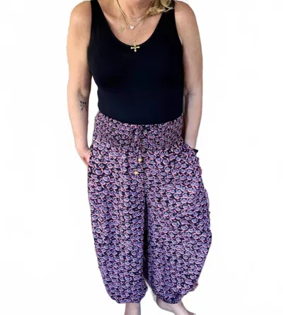 Jodifl Play It Cool Motif Pants In Black/purple
