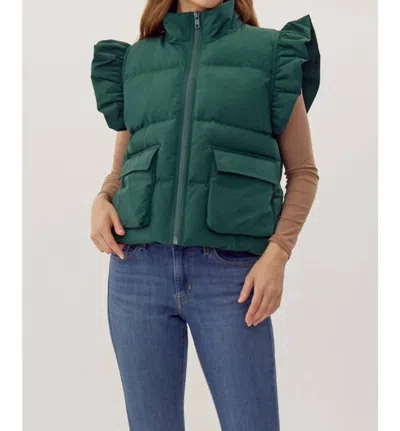 Jodifl Pretty Cute Puffer Vest In Hunter Green