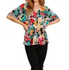 JODIFL PRETTY IN PARADISE FLORAL BLOUSE IN BLACK