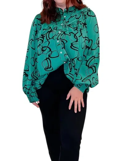 Jodifl Print Long Sleeve Top In Green