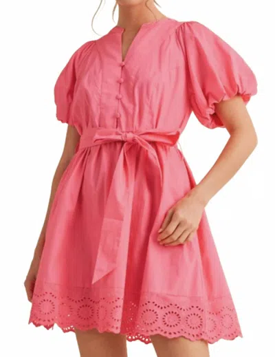 Jodifl Puff Sleeve Dress In Pink
