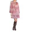 Jodifl Rayven Animal Print Dress In Burgundy In Pink