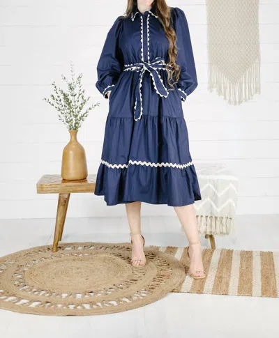 Jodifl Renee Dress In Navy In Blue