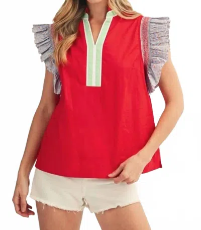 Jodifl Rhiana Top In Red In Multi