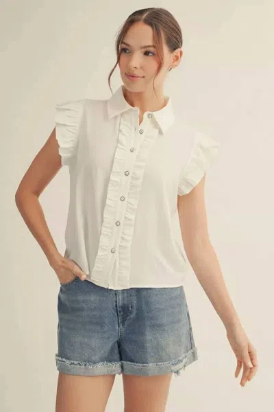 Jodifl Roosevelt Ruffle Top In Off White