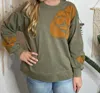Jodifl Rose Applique Sweatshirt In Olive/orange In Multi