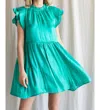 Jodifl Satin Mini Dress In Emerald In Gold