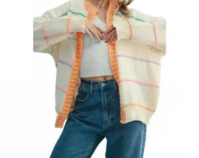 Jodifl Savannah Striped Cardigan In Multi In White