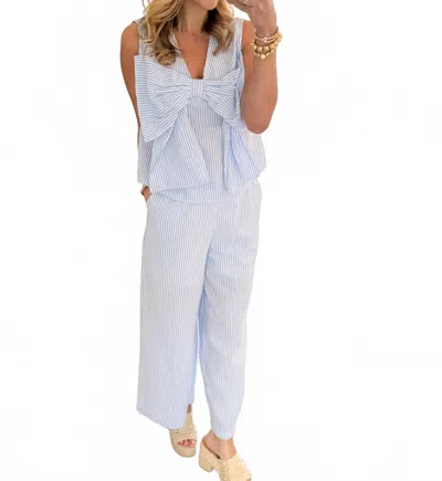 Jodifl Seersucker Bow Set In Sky Blue