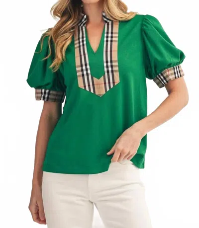 Jodifl Set For The Job Blouse In Green