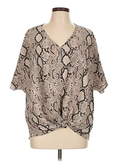 Pre-owned Jodifl Short Sleeve Blouse In Brown