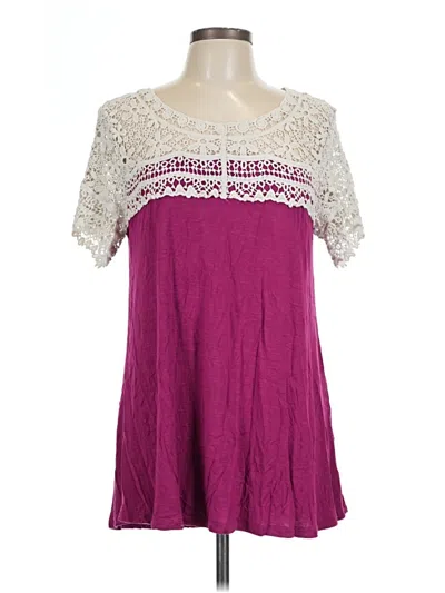 Pre-owned Jodifl Short Sleeve Blouse In Burgundy