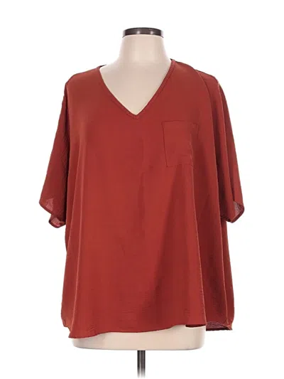 Pre-owned Jodifl Short Sleeve Blouse In Burgundy
