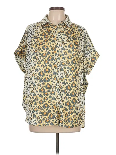 Pre-owned Jodifl Short Sleeve Blouse In Gold