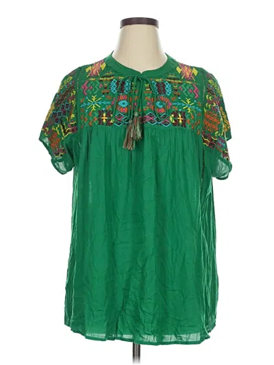 Pre-owned Jodifl Short Sleeve Blouse In Green
