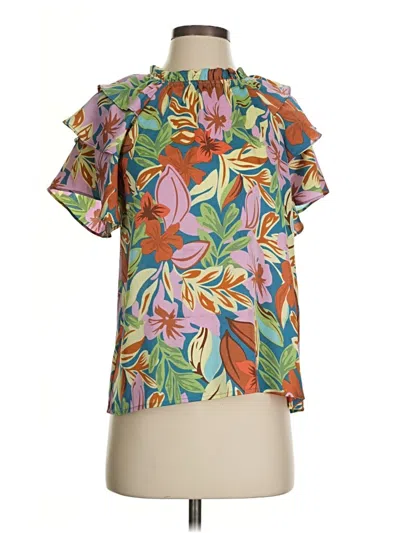 Pre-owned Jodifl Short Sleeve Blouse In Green