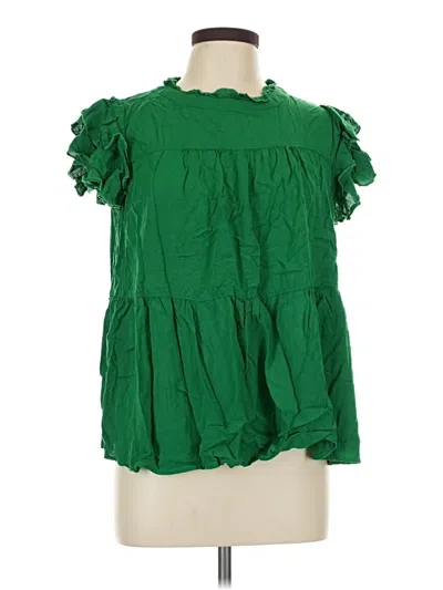Pre-owned Jodifl Short Sleeve Blouse In Green