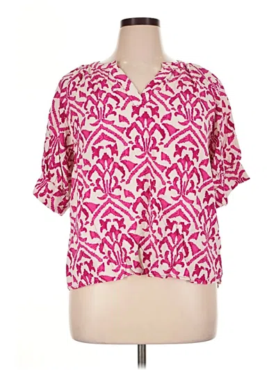 Pre-owned Jodifl Short Sleeve Blouse In Pink