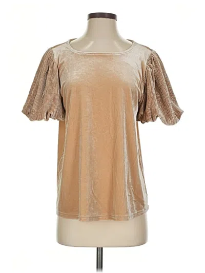 Pre-owned Jodifl Short Sleeve Blouse In Tan