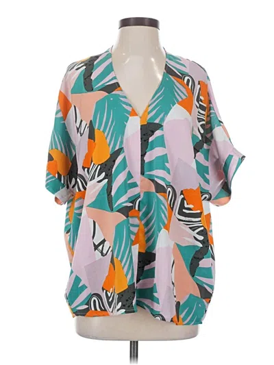 Pre-owned Jodifl Short Sleeve Blouse In Teal