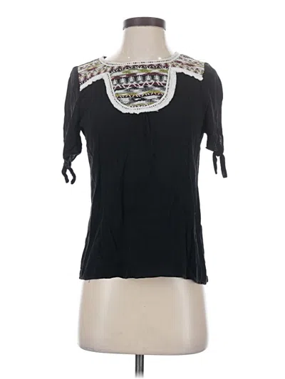Pre-owned Jodifl Short Sleeve Top Black Keyhole Neckline Tops