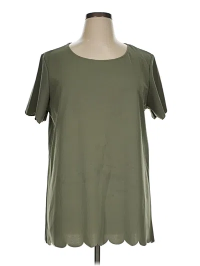 Pre-owned Jodifl Short Sleeve Top Green Scoop Neck Tops