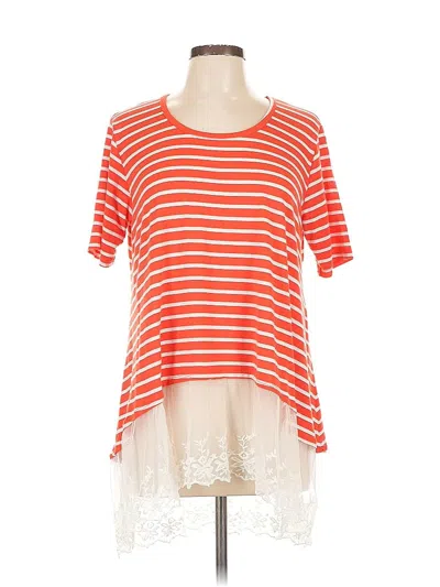 Pre-owned Jodifl Short Sleeve Top Orange Scoop Neck Tops