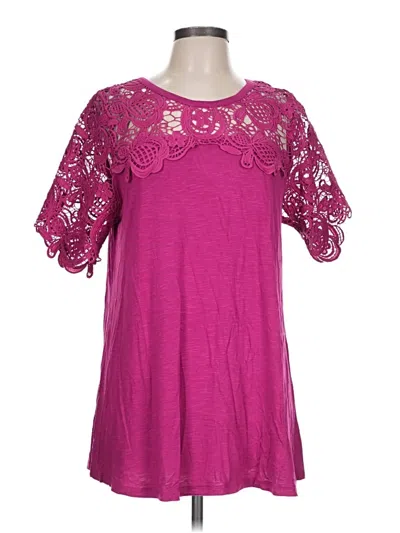 Jodifl Short Sleeve Top Pink Keyhole Neckline Tops