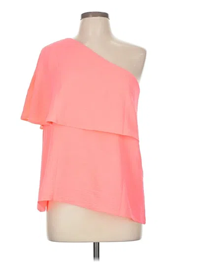 Pre-owned Jodifl Short Sleeve Top Pink One Shoulder Neckline Tops