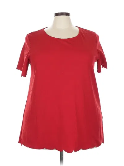Pre-owned Jodifl Short Sleeve Top Red Keyhole Neckline Tops