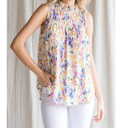 Jodifl Sleeveless Floral Top In Mint Multi
