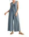 Jodifl Sleeveless Pintuck Jumpsuit In Denim In Blue