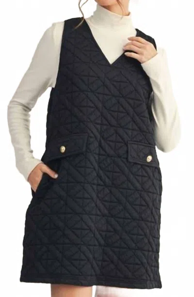 Jodifl Sleeveless Quilted Dress In Black