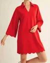 Jodifl Soft Texture Solid Dress In Red In Red